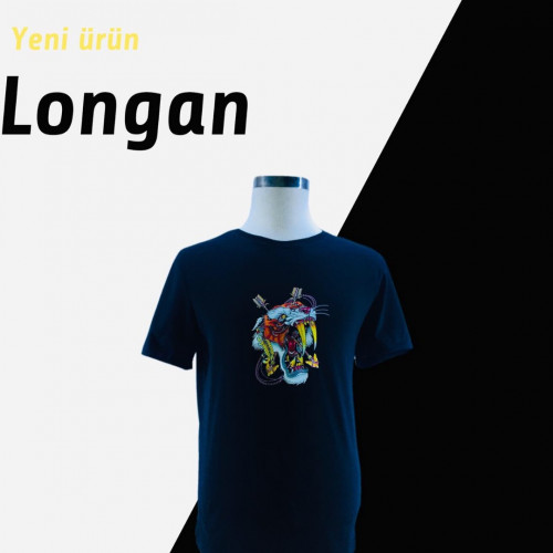 Longan CHROKE Baskılı Rahat Kalıp Pamuklı T-Shirt