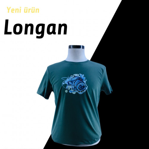 Longan FOTO Baskılı Rahat Kalıp Pamuklı T-Shirt